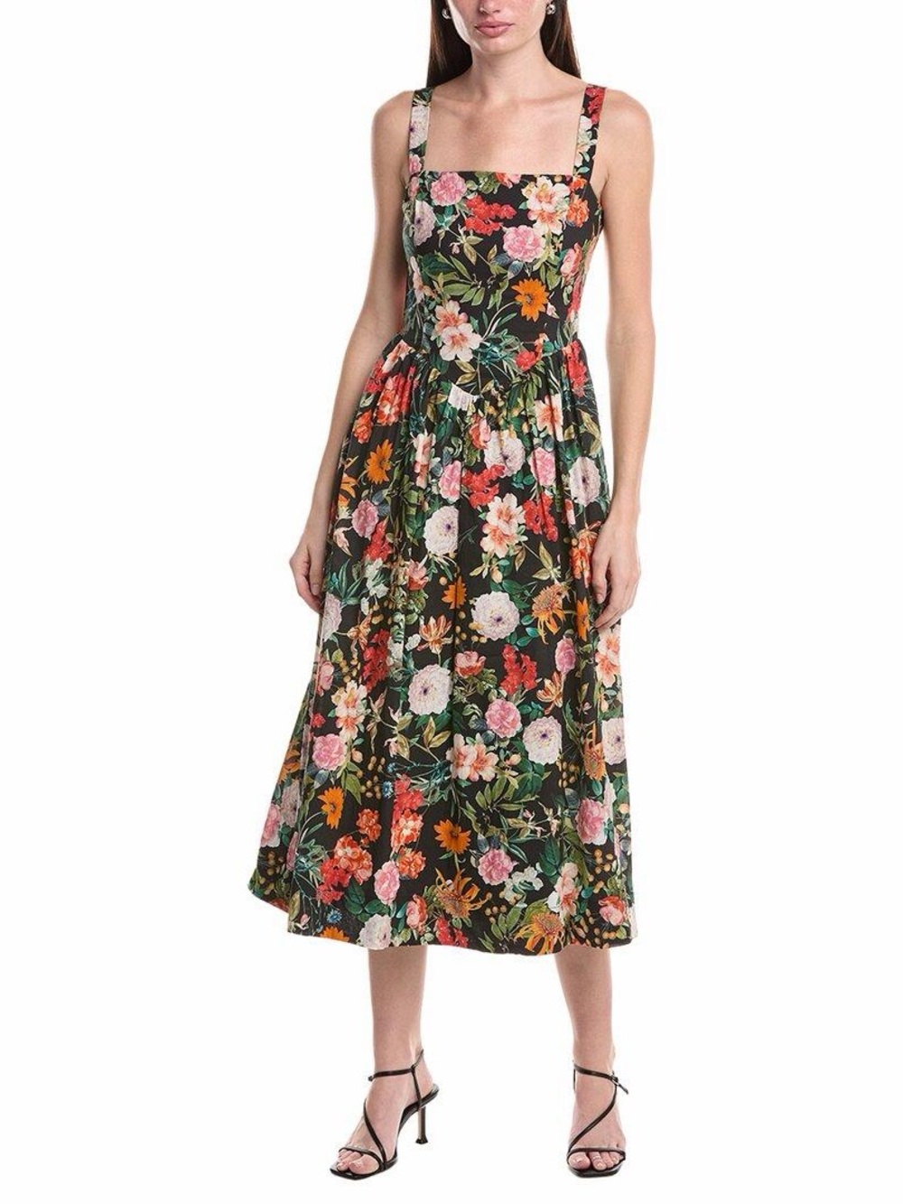 Julia Jordan black floral garden party square neck midi dress
